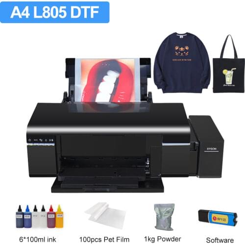 A4 DTF Printer T-Shirt Printing Machine L805 PET Film Converted Printer Direct Transfer Film for Textile Fabric Hoodies Cap