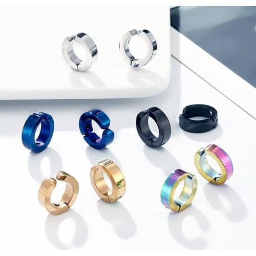 1 pair Trend Women Men Punk Pop Rock Earrings male anti-allergy Earrings stainless steel Earrings Clip ear nails without earhole