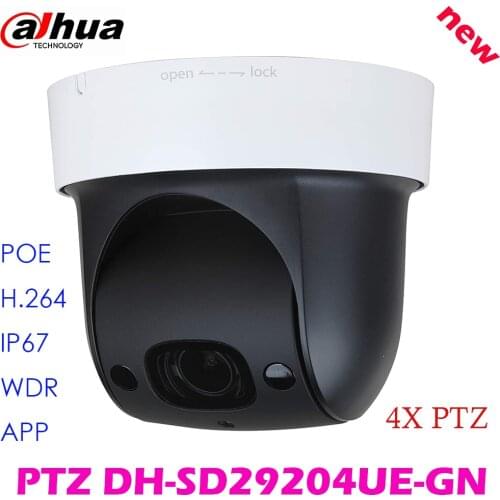 Dahua PTZ DH-SD29204UE-GN 2MP POE 4X ZOOM Built-in MIC 30M Starlight WDR IVS Face Detect IP Camera replace SD29204T-GN