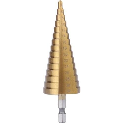 Hex Titanium Step Cone Drill Bit Hole Cutter 4-32MM HSS 4241 For Sheet Metal Tool Car Accessories professional repair tools