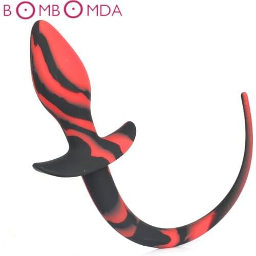Silicone Dog Tail Anal Open Plug Silicone Prostate Massager G Spot Tails Butt Plug Cosplay Accessories Anal Dilator Dog Roleplay