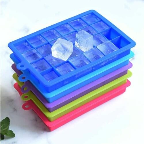 JSWORK 24 Grids Silicone Molds Ice Cube Tray Cream Mould Maker Box Kitchen Accessories Large Gadgets Popsicle