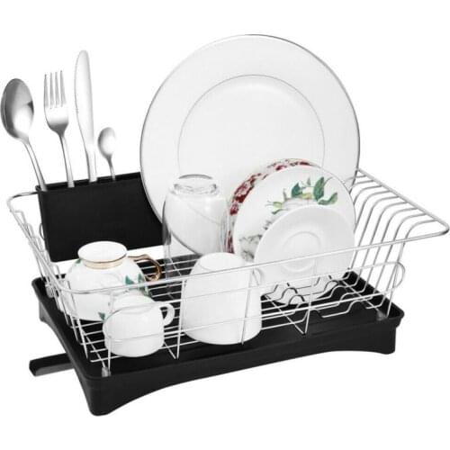 New Stainless Steel Dish Drying Rack Kitchen Organizer Storage Drainboard Drainer Plate Shelf for Home Sink Knife Fork Container