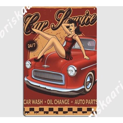 Vintage Poster Car Service Poster Metal Plaque Customize Cinema Living Room Party Wall Decor Tin sign Posters