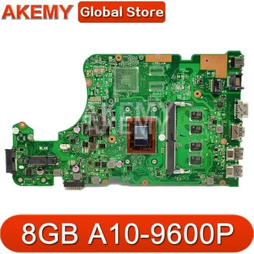 X555QA 8GB RAM/A10-9600P For Asus X555Q A555Q X555QG X555QA X555BP x555B X555BA Mainboard Motherboard 90NB0D50-R00010