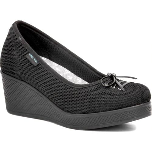 King Paolo 6200 Black 2021 Summer Linen Women 'S Shoes Elevator Bağsız Casual Anatomical Daily Use Platform Wedges