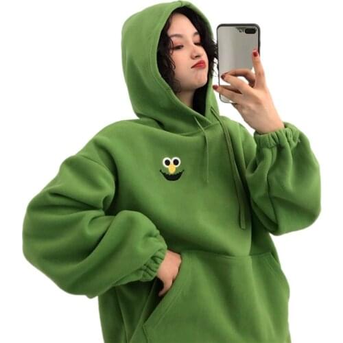 Cartoon Loose Womens Hoodies Sweatshirt Pockets Oversize Embroidered Sweatshirts