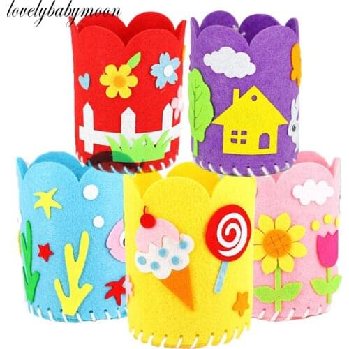 1/2/3/4pcs Set Kids DIY Craft Pencil Holder Educational Toys For Children Creative Handwork Pen Container Arts And Crafts Toys