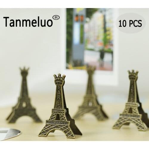 10 PCS wedding party reception table card holder table menu picture photo clip small Eiffel Tower card holder stand metal