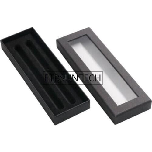 100pcs Black Paper Box for 2pcs Pen Fashion Gift Box Handmade Hard Pencil Case Holder Office Stationery