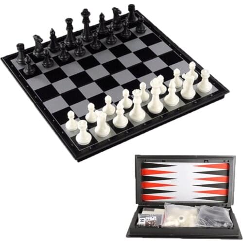 Portable Chess Set Magnetic Folding Board Mini Pocket Plastic Lightweight International Children Game Family Activity Gift