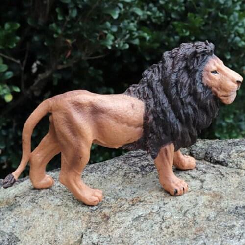 22x13.5cm Solid simulation wild animal lion model 14x8cm white/Red Male Female lions model Environmental protection PVC material