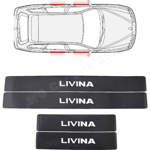 4Pcs/Set Car Door Sill Strip Sticker Anti Scratch Stickers Car Supplies for Nissan Livina Auto Accessories