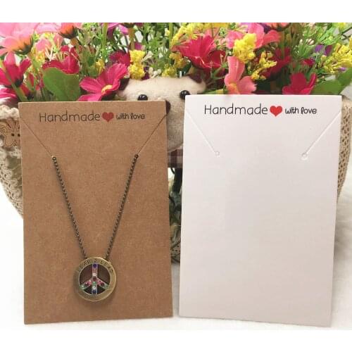50pcs/lot Paper Fashion Jewelry Packaging Card 11.4x7.5cm Kraft Cardboard Neckalce/Pendant display Card