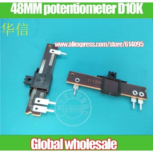 6pcs 48MM straight slip potentiometer D10K D103 / fader single handle length 5MM