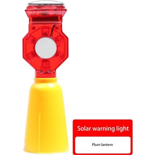 ABS Construction Traffic Light Solar Warning Lamp Barricade Flashing Warning Lights Waterproof Safety Signs for Road Garden