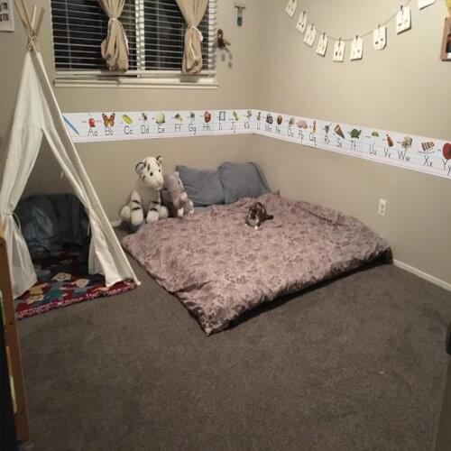 Alphabet Bulletin Board Strip Border Kindergarten Bedroom Nursery Wall Decor