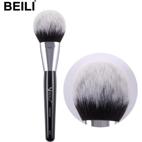 BEILI Black Big size Loose powder Makeup Brush Soft Synthetic Hair Pro Fluffy Vegan Make up Brush tool Cruelty Free #805