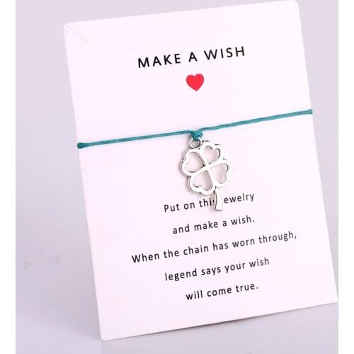 Lucky Four Leaf Clover Charm Bracelets Fortune Shamrock Women Men Unisex Fashion Best Friends Love Jewelry Christmas Gift