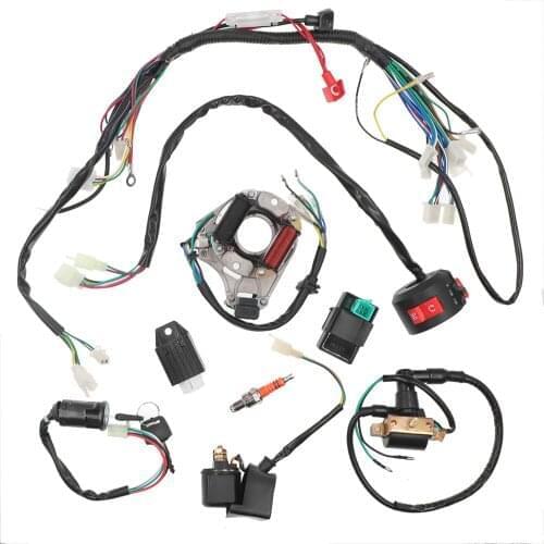 CDI Wire Harness Stator Assembly Wiring For Motorcycle Dirt Bike ATV Quad Electrics 50CC 110CC with Rectifier Ignition key Coil