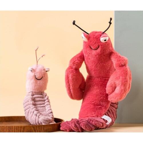 Childrens gift toy plushed pipi shrimp Creative Mantis shrimp doll Soft pipi shrimp plush toys Restaurant decoration shrimp
