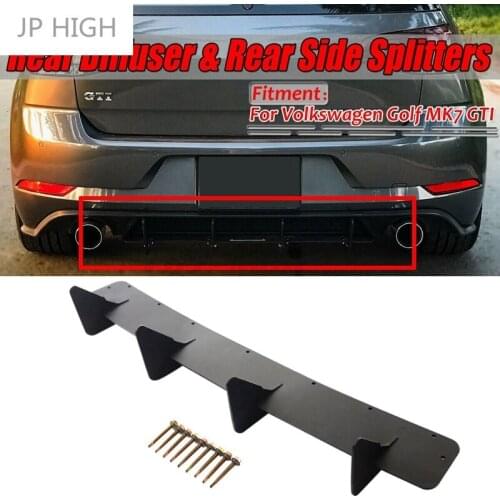 For-GOLF VII 7 MK7 Rear Bumper Lip Diffuser Side Splitter Valance Spoiler