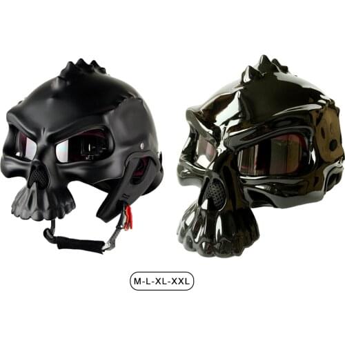 Personality Black Motorcycle Half Helmet Skull Style Open Face Durable