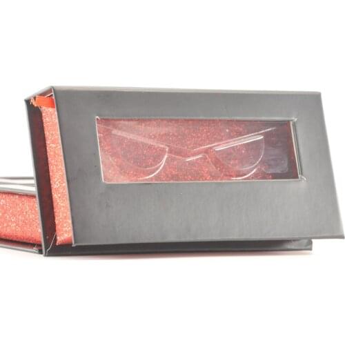 Eyelash Packaging Box Lash Boxes Package Custom Logo Book style Magnetic Black Red False eyelashes Makeup Sticker Case Vendor