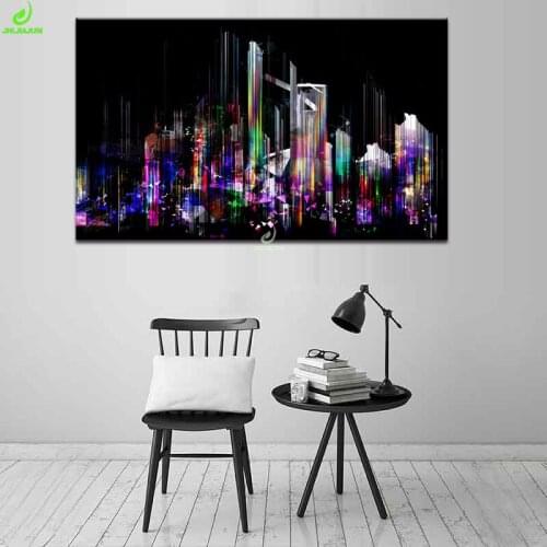 JHLJIAJUN Canvas Painting Modern Night City Nordic Colorful Modular Wall Art Print And Poster Study Living Room Home Decor