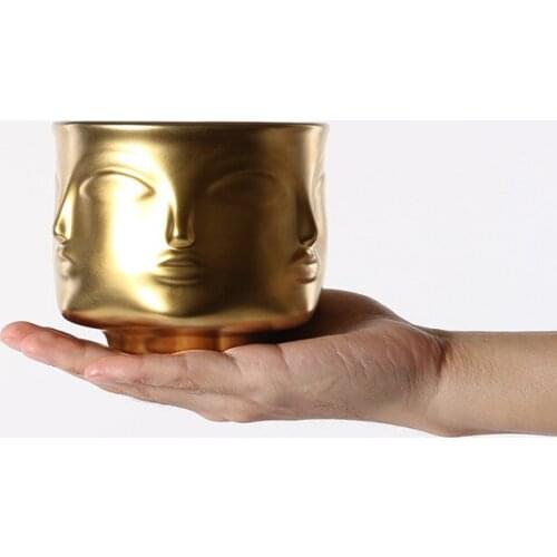 Nordic Style Ceramic Face Potted Vase Arrangement Home Soft Decoration Living Room Multi-meat Pot Arrangement