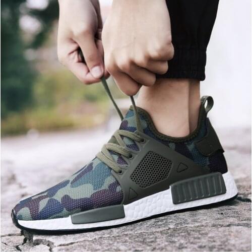 Fashion Mesh Sneakers Men Outdoor Army Green Casual Running Shoes Men Camouflage Comfortable Walking Footwear Adult Big Siz Shoe