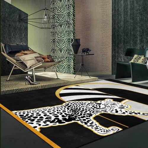 Cute Leopard 3D Printed Carpets for Kids Bedroom Game Rugs Home Floor Mat Cartoon Animals Series Carpet Child Room Play Area Rug