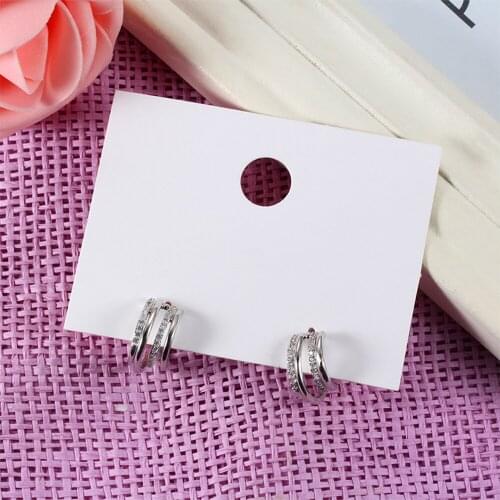 Multi-layer Cross Earrings Women Earrings Geometric Wild Simple Silver-plated CZ Zircon Earrings For Girlfriend Jewelry