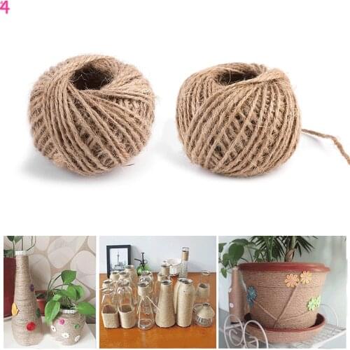 328ft/Roll Natural Burlap Hessian Jute Twine Cord Hemp Rope String 2mm Rustic Wrap Gift Packing String Wedding Decoration