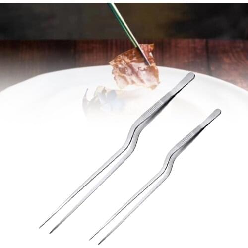 3 Sizes Kitchen Tweezer BBQ Food Tweezer Clip Mini Chief Tongs Stainless Steel Portable for Picnic Meat Barbecue Cooking Tool