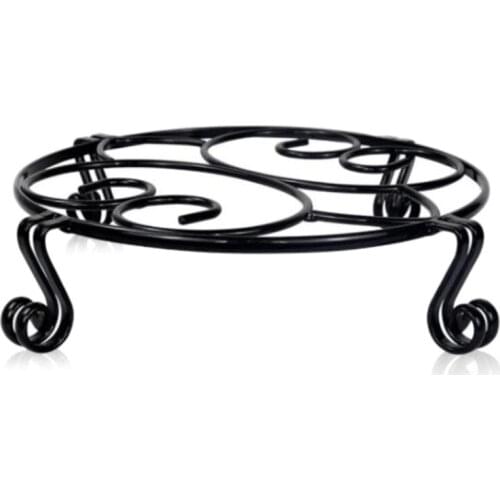 Plant Stands For Flower Pot Metal Desktop 30cm Diameter Balcony Outdoor And Indoor Large Hollow Black Single-layer Simple Potted