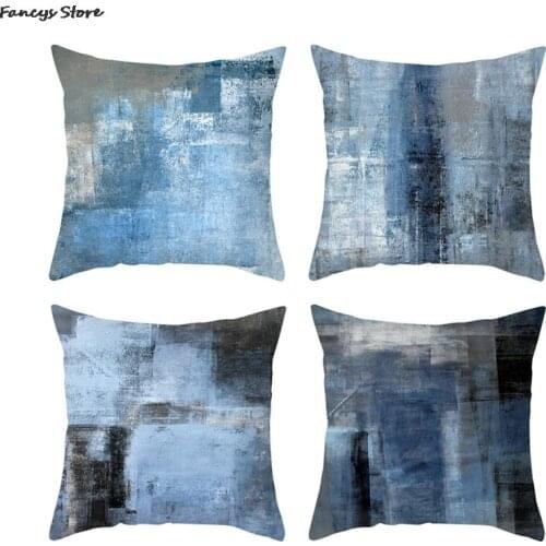 45*45cm Nordic Style Pillowcase Modern Gradient Pillow Without Pillow Core Water Mist Ink Color Top Luxury Car Home Decoration