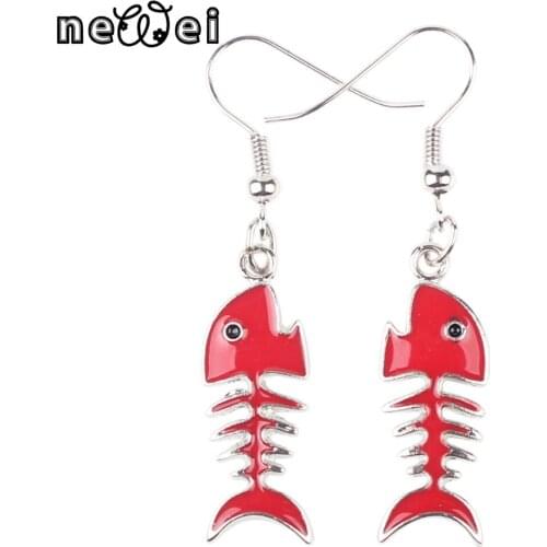 Newei Drop Fish Earrings Alloy Enamel Dangle Earrings For Women 2017 News Brand Animal Style Pendientes Boucles d'oreilles