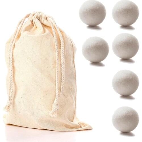 Wool Dryer Balls XL 6 pack White OR 6 Gray Wool Dryer Balls for Natural laundry softener- 100% Natural Laundry Softener wool dry