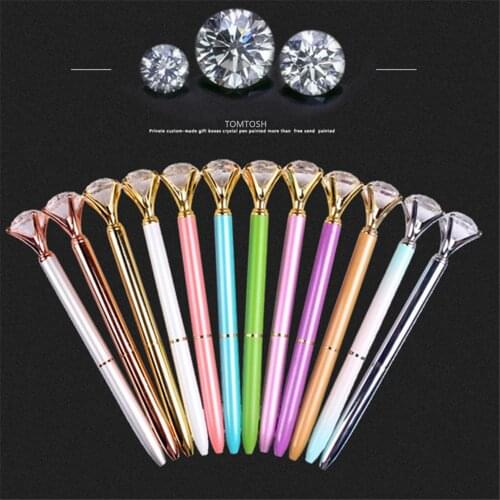 TOMTOSH New diamond ballpoint pen Kawaii ballpoint pen high-end crystal pen student gift pen custom metal ballpoint penOffice