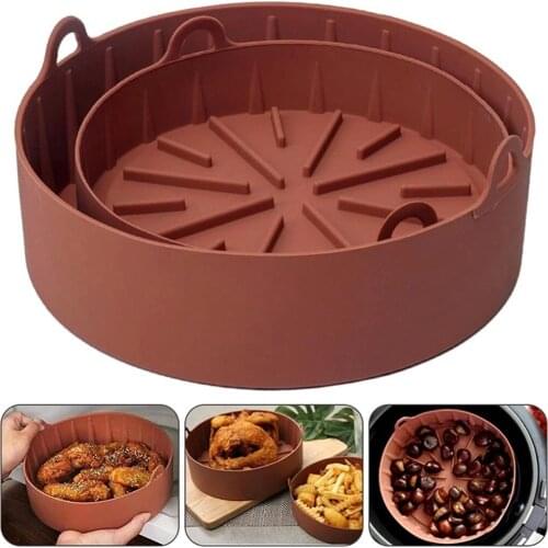 Air Fryer Silicone Pot Multifunctional Reusable Liner Heat Resistant Oven Accessories Baking Pad For Home Kitchen Baking Tools