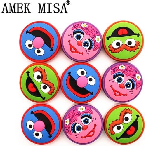 High imitation Cartoon Croc Shoe Charms Decoration Sesame Street Shoe Buckle Accessories OSCAR ELMO for jibz Kids Party Gifts