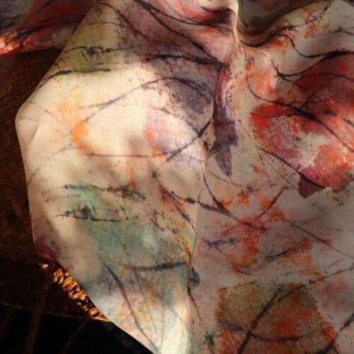 High quality pure ramie fabric digital printing tissu High end autumn and winter dress coat sewing