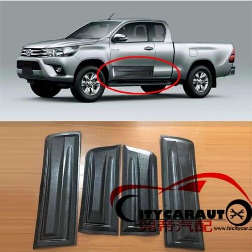 HIGH QUALITY LUXURY CAR STYLING MOULDINGS 4*4 ACCESSORIES SIDE 4DOOR PLATE STICKER FIT FOR HILUX REVO PICKUP CAR 2015 2016 2017