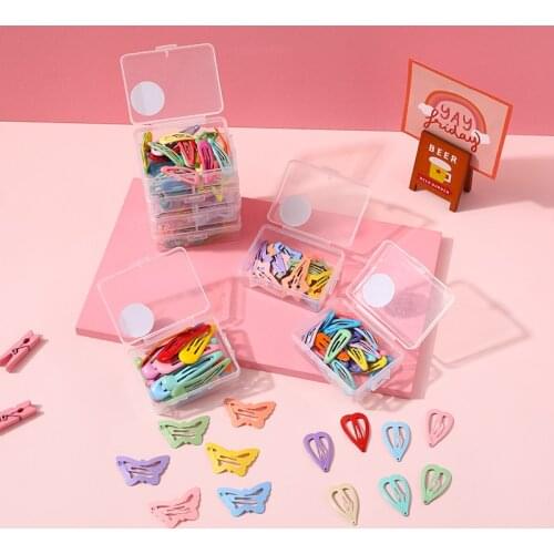 1 Set Children Cute Colors Geometry Dot Star Butterfly Ornament Hair Clips Baby Girls Lovely Sweet Hairpins Kid Hair Accessories