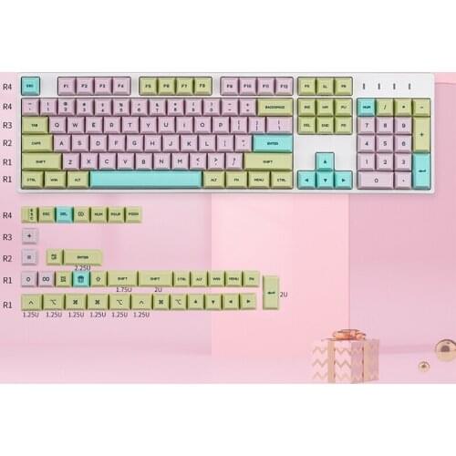 Green Blue Pink Crayon Design Keycap For Cherry Gateron Kailh TTC Switch Mechanical Game Keyboard GK2 Profile Silica Gel Key Cap