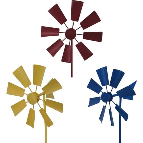 Iron Windmill Pinwheels Wind Spinner for Kids Toys Outdoors Lawn Field Garden Patio Park Decor