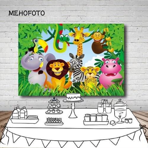 Animals Safari Birthday Party Event Backdrop Photography Baby1st Birthday Baby Shower Banner 5ft X 7ft Printed Photo Background