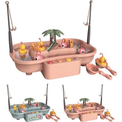 1 Set Fishing Toy Musical Electronic Duck Design Electric Rotating Fishing Play Game Toy for Entertainment Fishing Game Toy