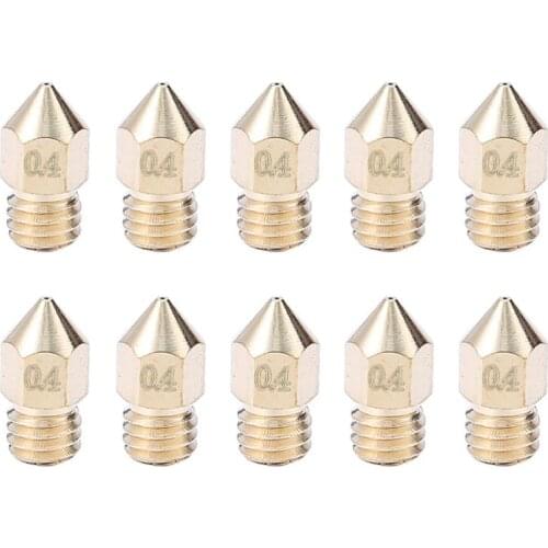 10pcs 1.75mm/0.4mm MK8 3D Printer Extruder Nozzles Extruder Print Head Nozzle 3D Printer Accessories For Ender 3 PRO CR10